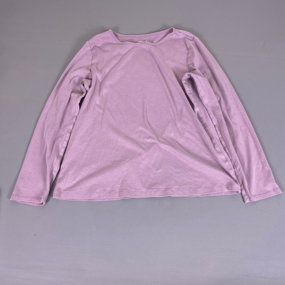Liz Claiborne  T-Shirt Top Crew Neck Women's XLT Purple Long‎ Sleeve 100% Cotton